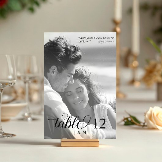 I Have Found the One Black and White Photo テーブルナンバー