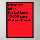 “I Have Not Failed” Thomas Edison Quote Poster ポスター (正面)
