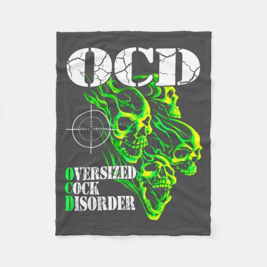 I Have Ocd Oversized Disorder  フリースブランケット (正面)