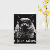 I Have Rabies Funny Bat  カード (黄色い花)