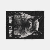 I Have Rabies Funny Bat  フリースブランケット (正面(横))