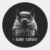 I Have Rabies Funny Bat  ラウンドシール (正面)