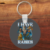 I Have Rabies Funny Cringe Werewolf Meme Alpha Wol キーホルダー (正面)