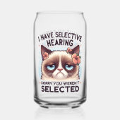 I Have Selective Hearing Funny Cat Lover Gift  ガラス缶 (裏面)