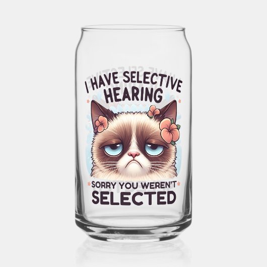 I Have Selective Hearing Funny Cat Lover Gift  ガラス缶 (裏面)