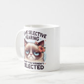 I Have Selective Hearing Funny Cat Lover Gift コーヒーマグカップ (正面左)