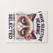 I Have Selective Hearing Funny Cat Lover Gift  ジグソーパズル (横)