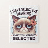 I Have Selective Hearing Funny Cat Lover Gift ジグソーパズル (縦)
