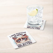 I Have Selective Hearing Funny Cat Lover Gift スクエアペーパーコースター (インサイチュ)