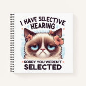 I Have Selective Hearing Funny Cat Lover Gift  ノートブック (正面)