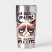 I Have Selective Hearing Funny Cat Lover Gift 保温保冷タンブラー (背面)