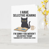 I Have Selective Hearing Funny Sarcastic Dad Joke カード (黄色い花)