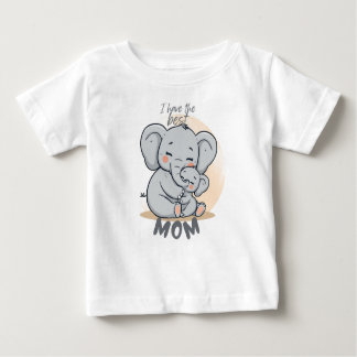 I Have the Best MOM – Cute Elephant T-Shirt ベビーTシャツ
