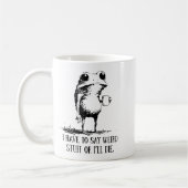 I Have To Say Weird Stuff Or I'll Die Frog Drinkin コーヒーマグカップ (左)
