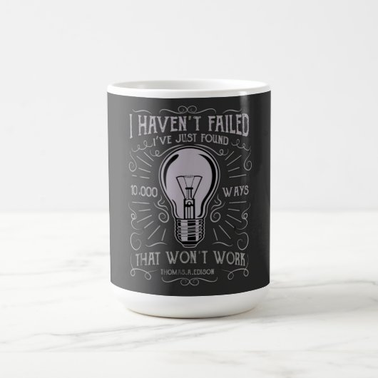I haven't Failed Electrician Thomas Edison mens コーヒーマグカップ (中央)