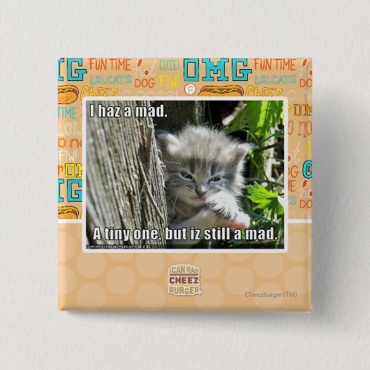 I haz不機嫌 缶バッジ (正面)