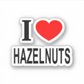 I HAZELNUTS I LOVE HAZELNUTS I HAZELNUTS Iハートヘイズビニ シール (正面)
