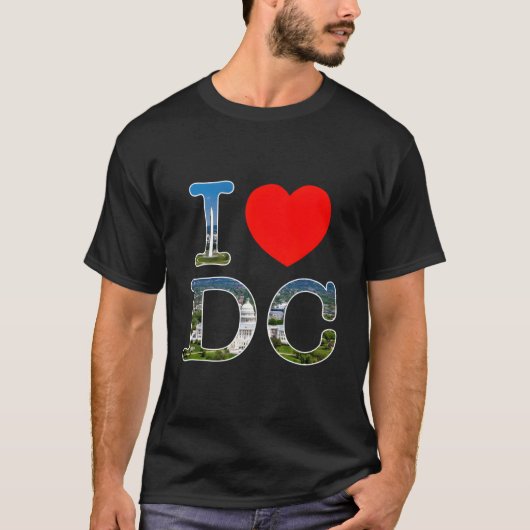 I He Love Washington Wa Dc Font Tシャツ (正面)