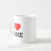I Heart 名前 Tシャツ コーヒーマグカップ (正面左)