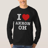 I Heart Akron Ohio OH Love Tシャツ (正面)