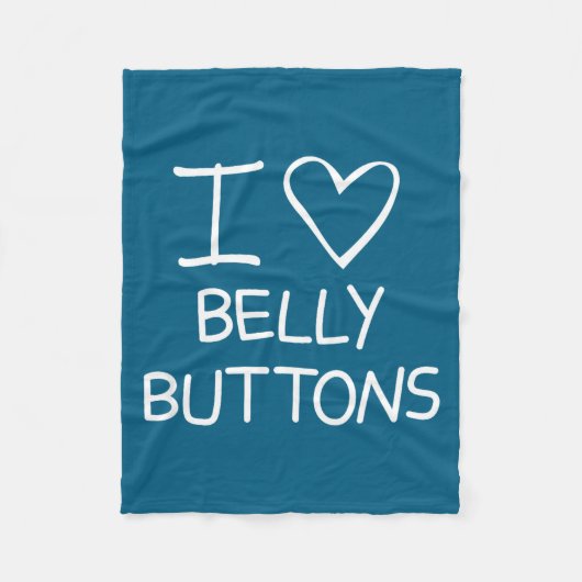 I Heart Belly Buttons, Funny, Jokes, Sarcastic Say フリースブランケット (正面)