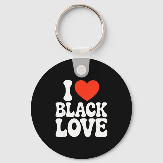 I Heart Black Love Couple Matching Couples African キーホルダー (正面)