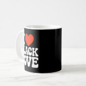 I Heart Black Love Couple Matching Couples African コーヒーマグカップ (正面左)