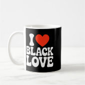 I Heart Black Love Couple Matching Couples African コーヒーマグカップ (左)