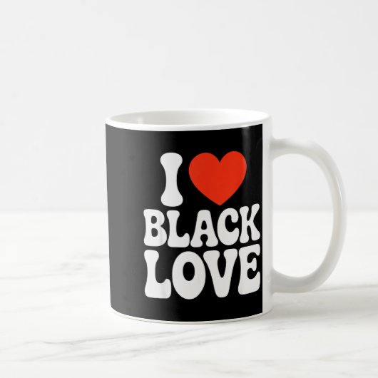 I Heart Black Love Couple Matching Couples African コーヒーマグカップ (右)