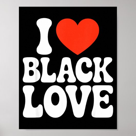 I Heart Black Love Couple Matching Couples African ポスター (正面)