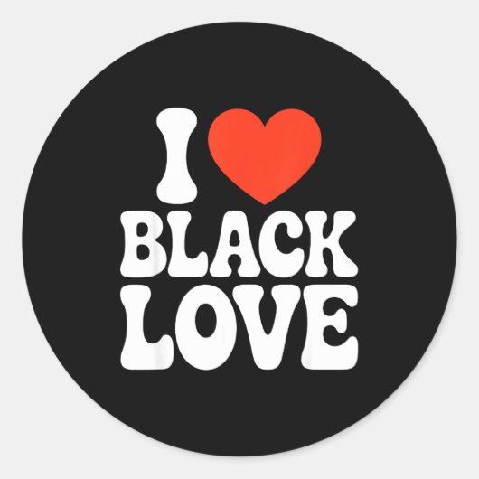 I Heart Black Love Couple Matching Couples African ラウンドシール (正面)