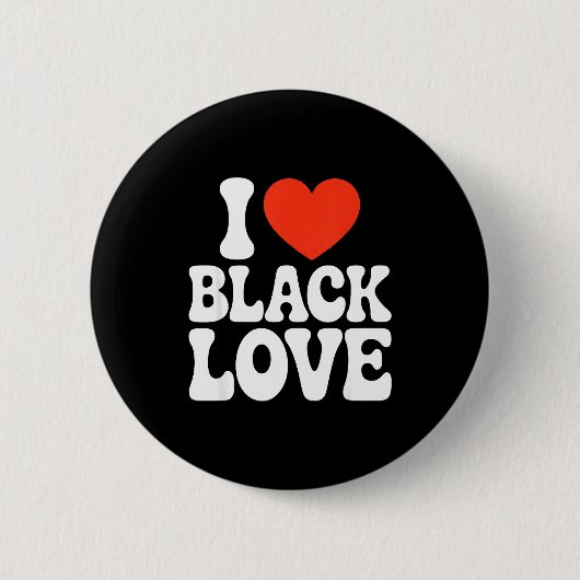 I Heart Black Love Couple Matching Couples African 缶バッジ (正面)