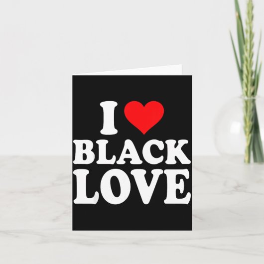 I Heart Black Love Cute Matching Couples African A カード (正面)