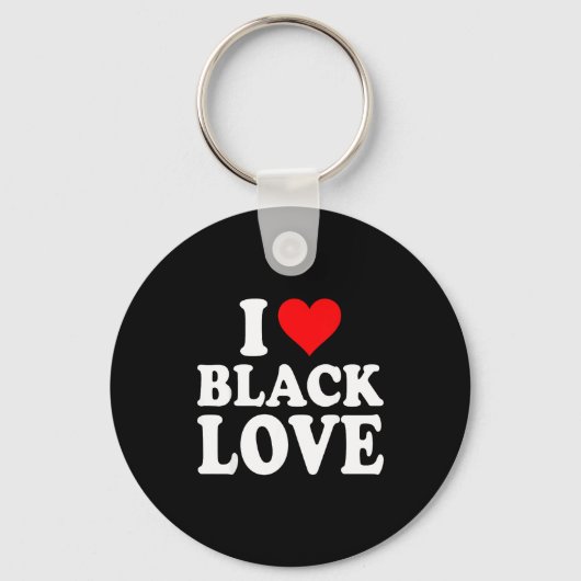 I Heart Black Love Cute Matching Couples African A キーホルダー (正面)