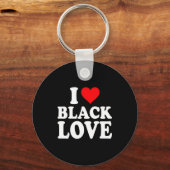I Heart Black Love Cute Matching Couples African A キーホルダー (正面)