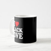 I Heart Black Love Cute Matching Couples African A コーヒーマグカップ (正面左)