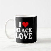 I Heart Black Love Cute Matching Couples African A コーヒーマグカップ (左)