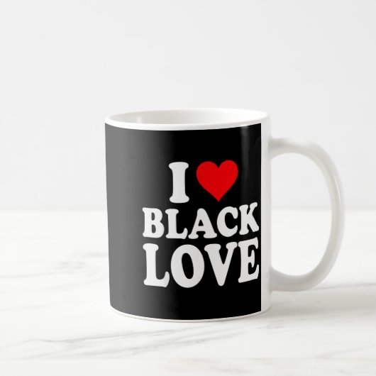 I Heart Black Love Cute Matching Couples African A コーヒーマグカップ (右)