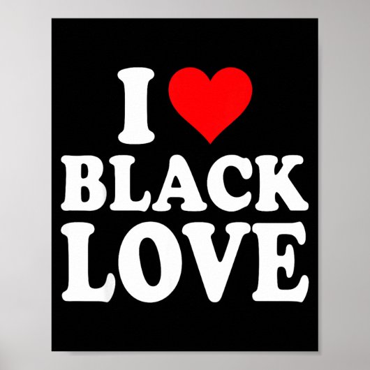 I Heart Black Love Cute Matching Couples African A ポスター (正面)