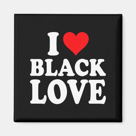 I Heart Black Love Cute Matching Couples African A マグネット (正面)