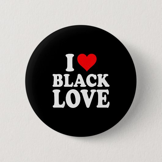 I Heart Black Love Cute Matching Couples African A 缶バッジ (正面)