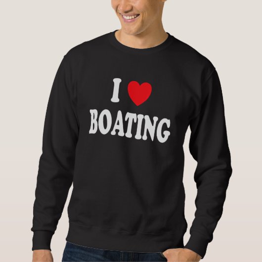 I Heart Boating Retro Boating スウェットシャツ (正面)