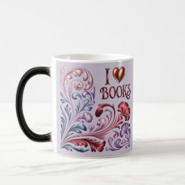 I Heart Books Art Nouveau Lavender Mug モーフィングマグカップ