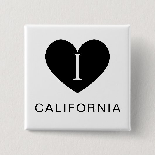 I Heart California Classic Button for All Outfits 缶バッジ (正面)