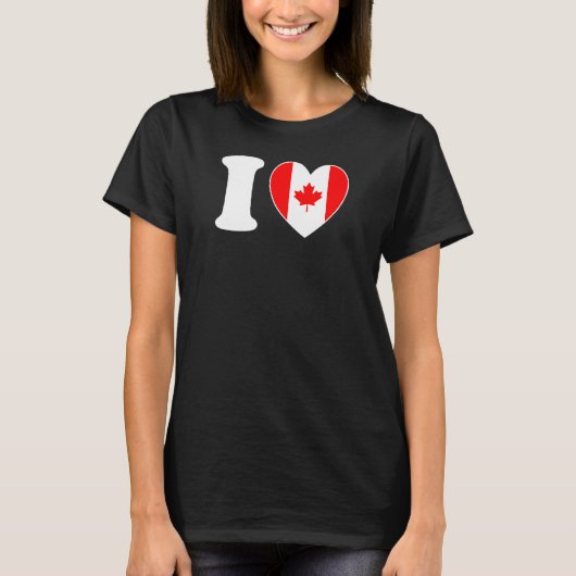 I Heart Canada  Fun Canadian Flag Canada Day Tシャツ (正面)