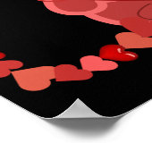 I heart cats black and red fleece blanket ポスター (角)