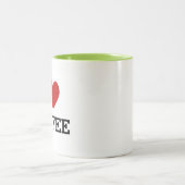I Heart Coffee Funny Cute Gift for Coffee Lovers ツートーンマグカップ (中央)