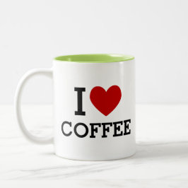 I Heart Coffee Funny Cute Gift for Coffee Lovers ツートーンマグカップ