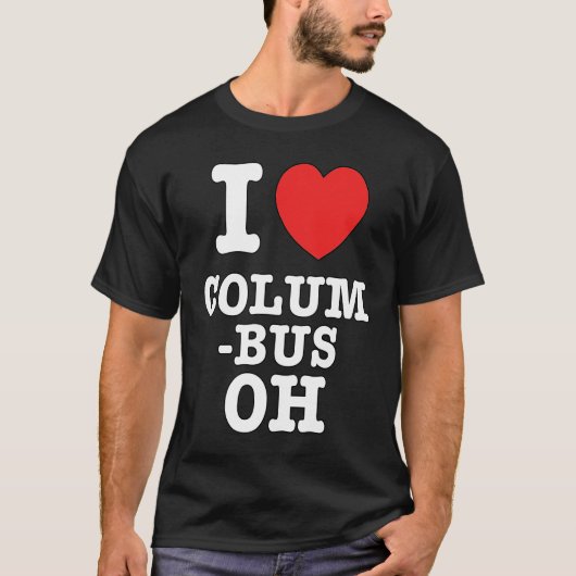 I Heart Columbus Ohio, OH Love Tシャツ (正面)