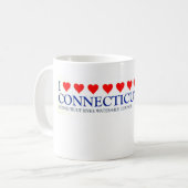 I <heart> Connecticut川のマグ コーヒーマグカップ (正面左)